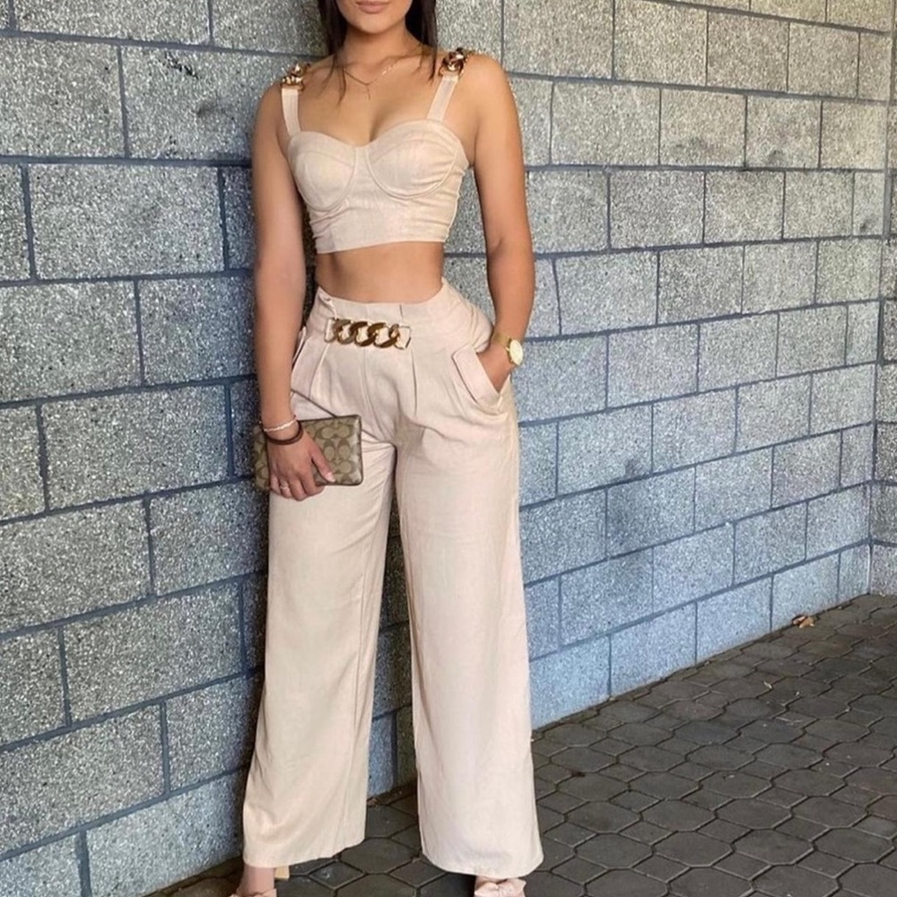 Crop Top and Trousers Set